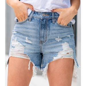 KanCan rainbow thread high rise shorts